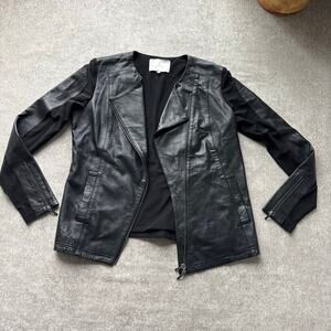 $500 Anatomie Genuine Leather Jacket with Mesh Details